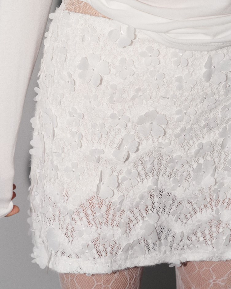 立體蕾絲花朵造型短裙