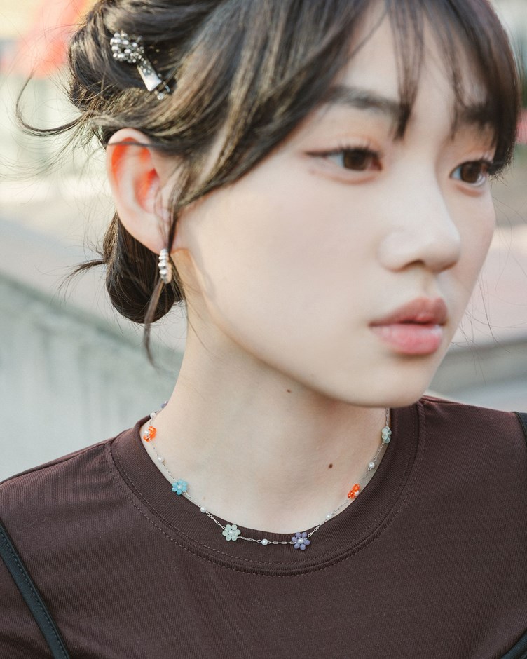 KR 串珠花朵項鍊