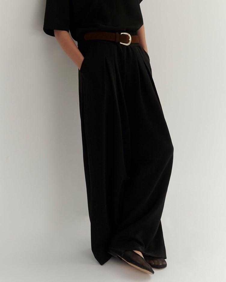 漂浮棉 – 收小腹寬版腰頭舒適闊腿長褲