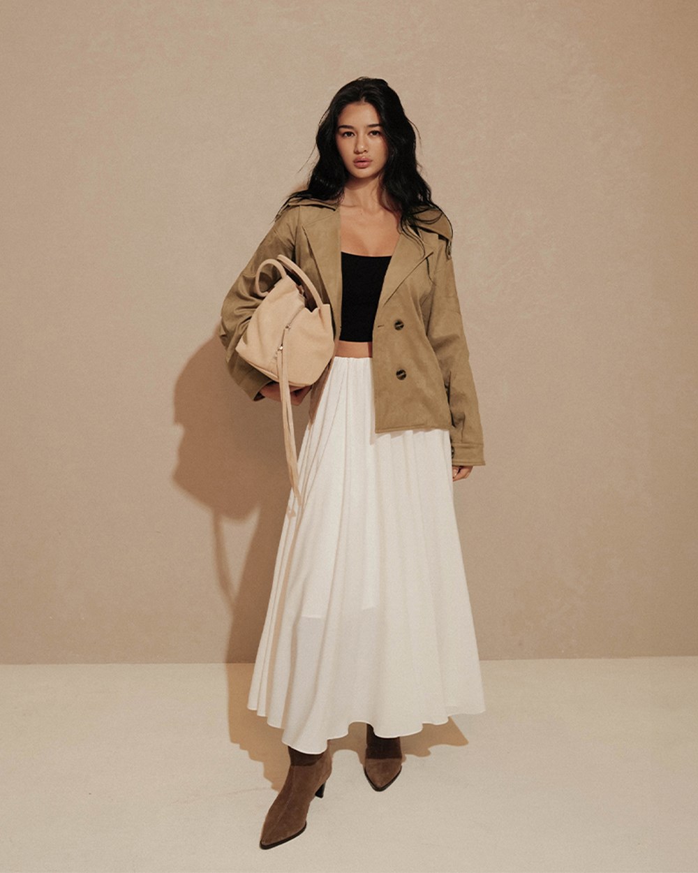 質感麂皮綁帶外套(The Elaru label 聯名款-Ruby)