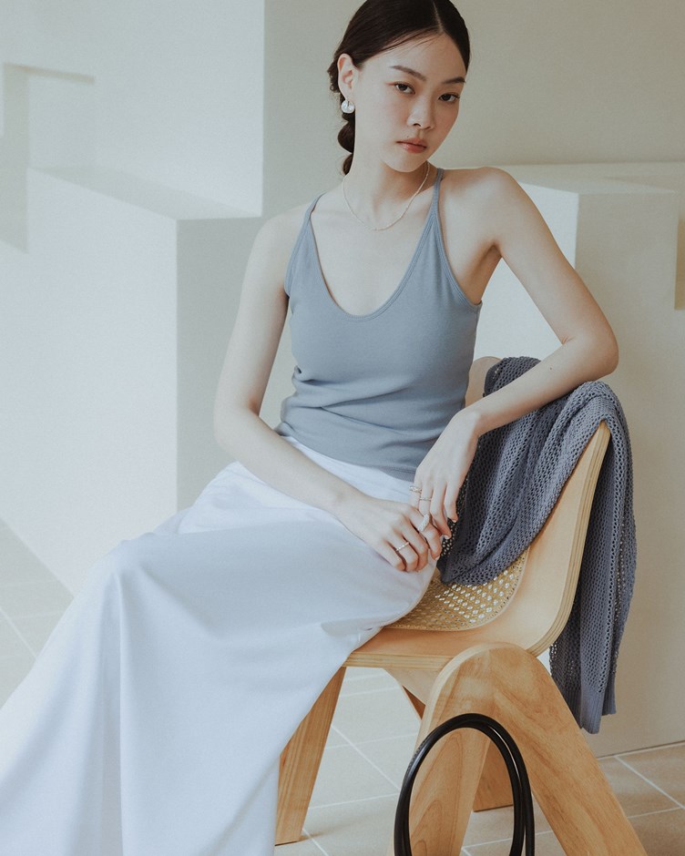 PROJECT.M 舒適坑條U領BRA TOP