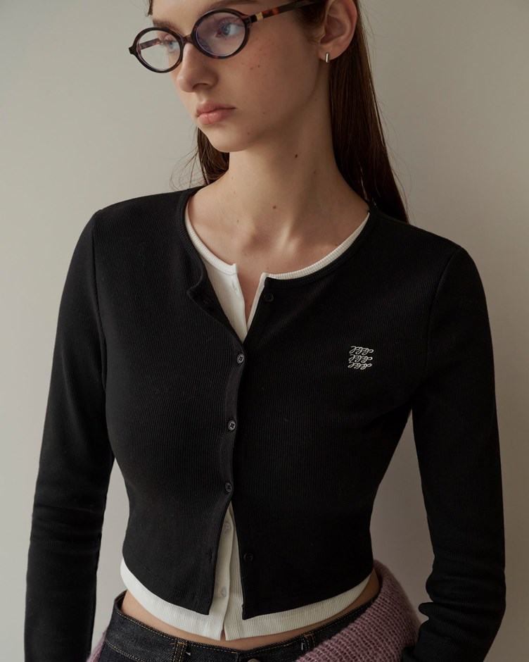 MIT品牌LOGO羅紋假兩件造型上衣