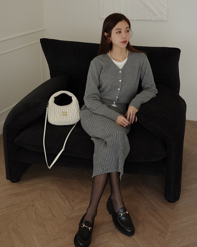 韓國羊毛排扣針織衫