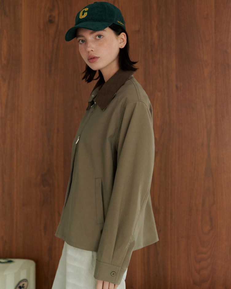 拼接撞色織紋雙拉鍊夾克外套(unisex)(金針菇&黃大謙聯名款)