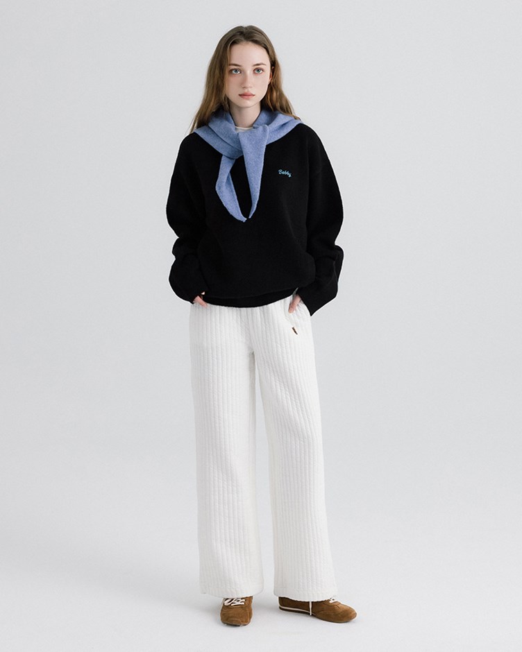 Bobby&Bella小刺繡立體壓紋長褲