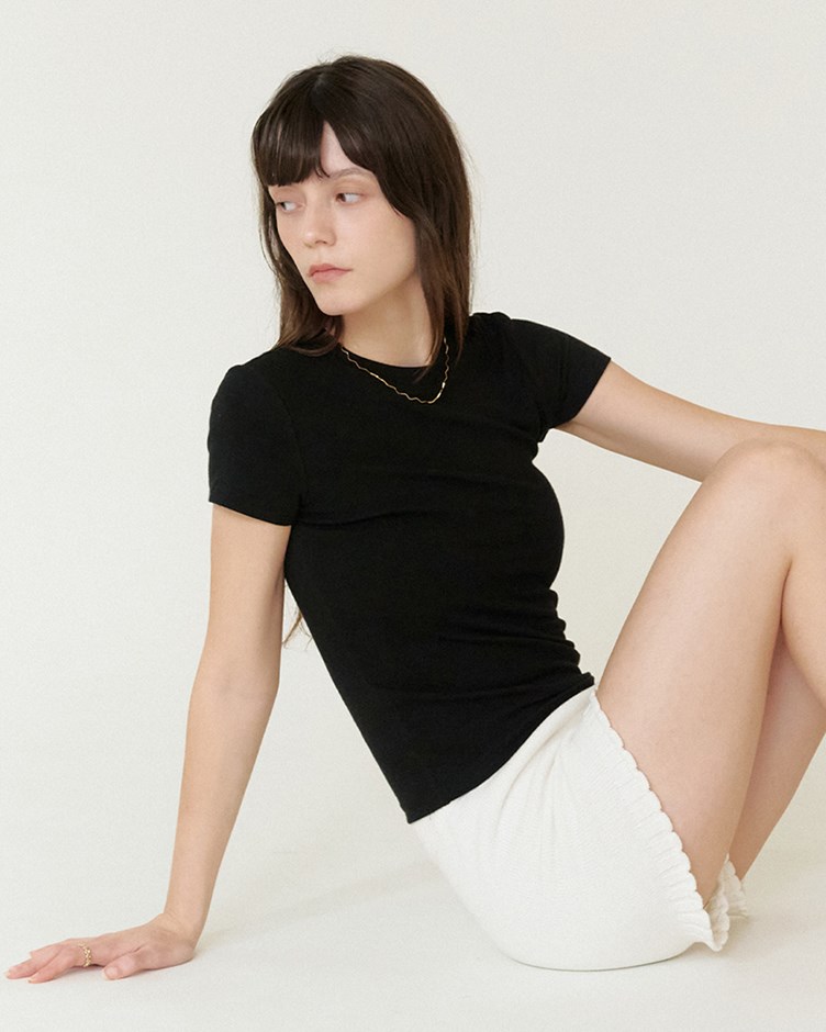 柔軟竹節棉短袖上衣