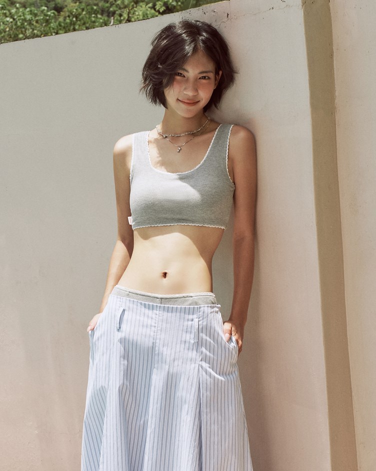 花邊羅紋短版背心 BRA TOP