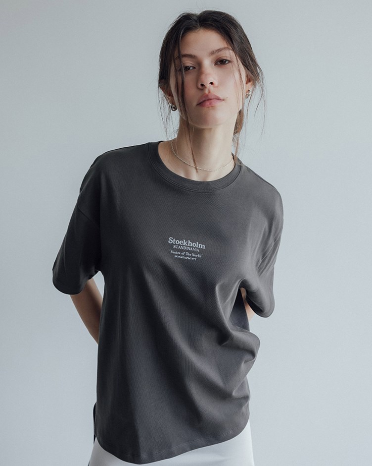 MIT印刷挺版寬鬆短袖上衣