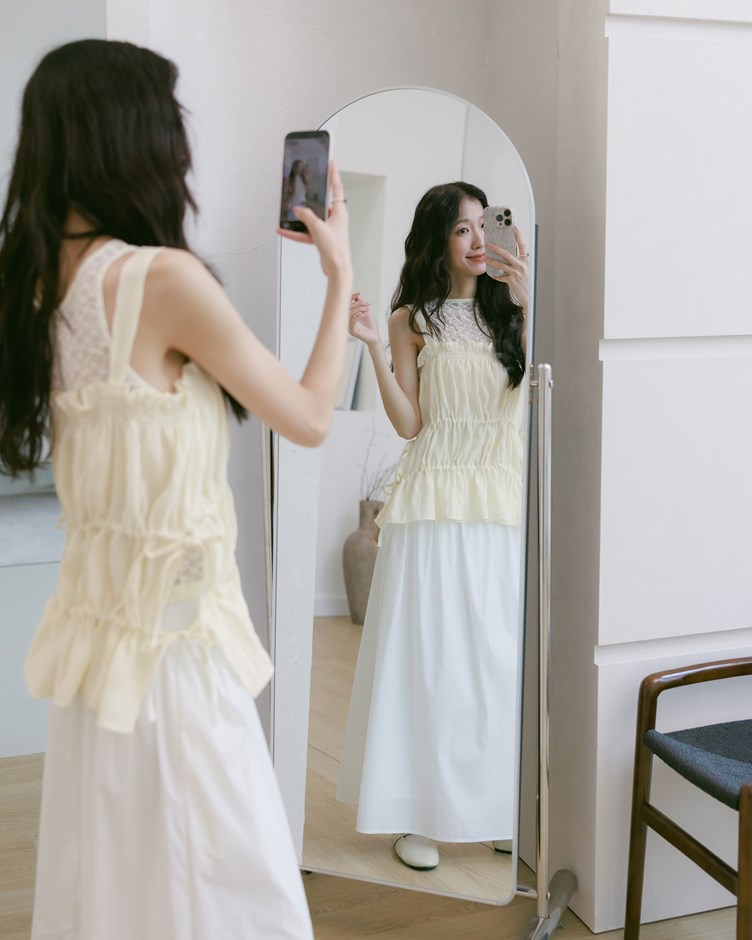 荷葉邊造型抽繩蛋糕背心