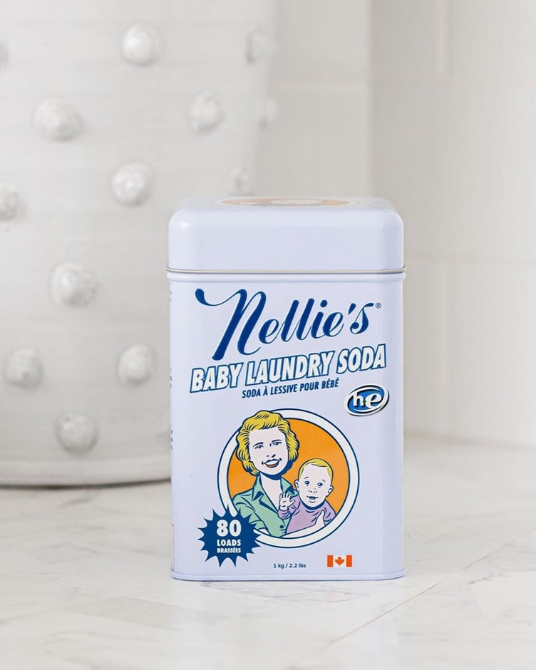 加拿大製 Nellie＇s 天然無毒 復古鐵盒洗衣粉 小孩