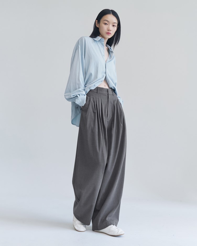 揉紋肌理長袖襯衫 (霧感皺皺襯衫)