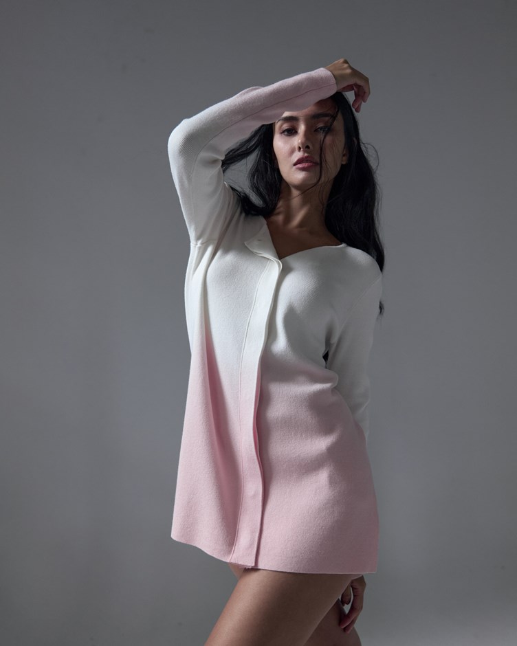 Blush Ombré Knit Cardigan