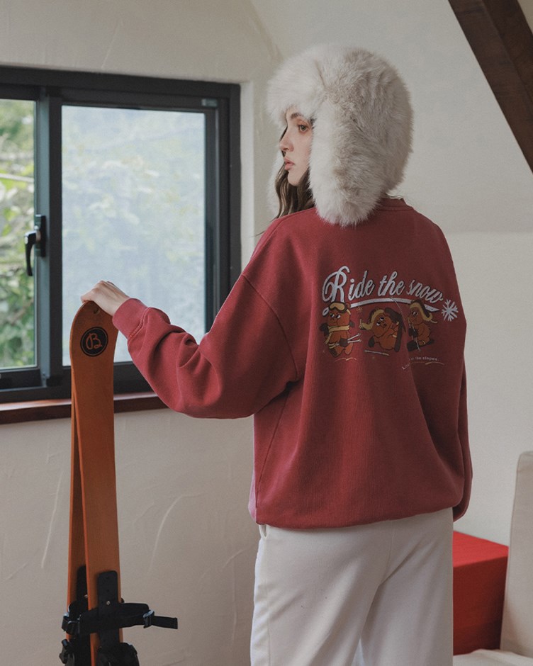 (預購預計1週內出貨)Bobby&Bella滑雪熊熊印刷衛衣