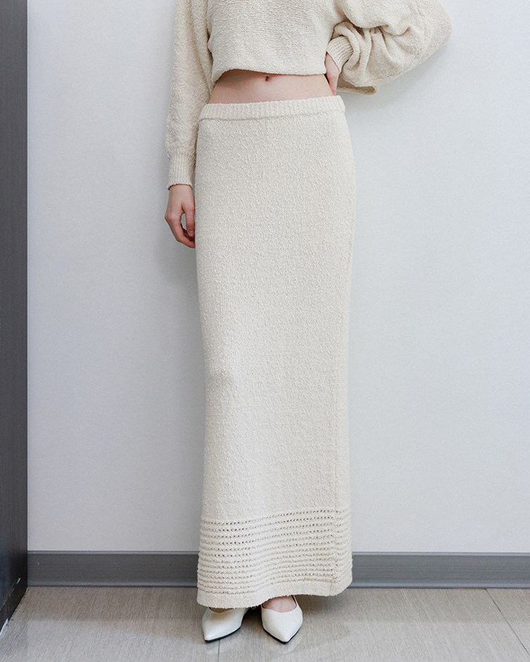 立體紋理針織長裙