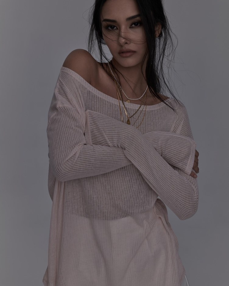 Cozy Mesh Long Sleeve Top