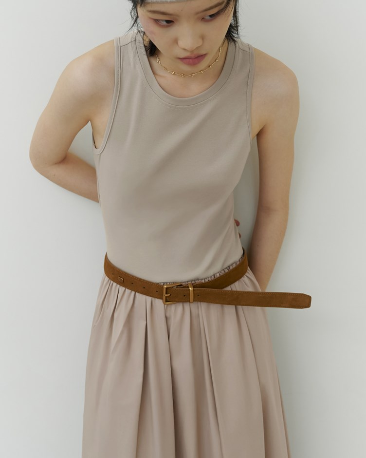 品牌飾釦麂皮皮帶