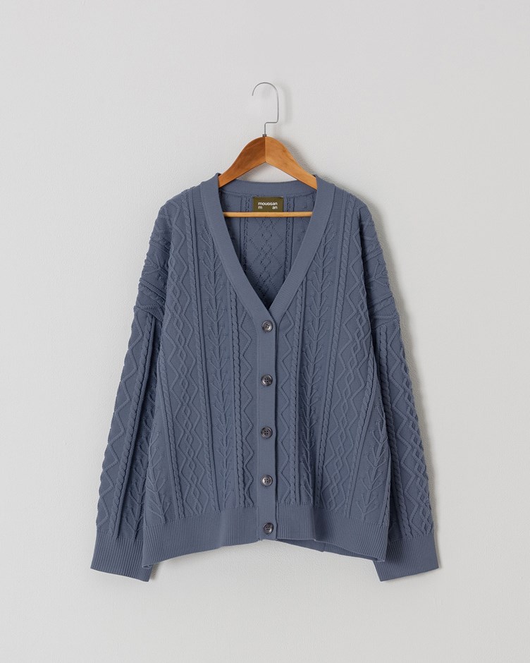 拼接麻花針織外套