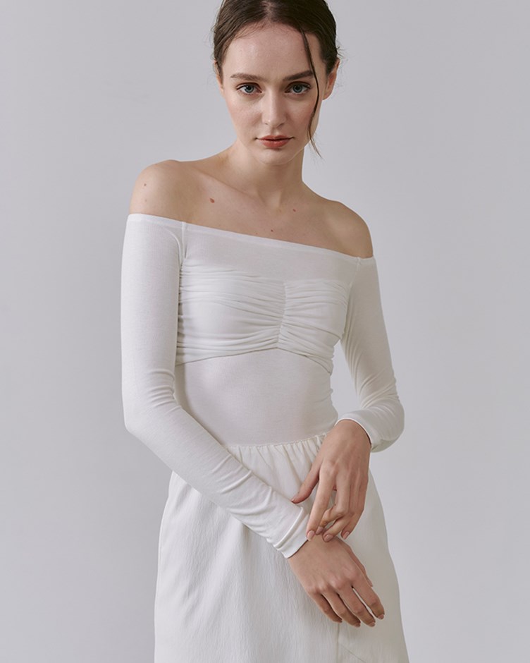 off the shoulder seashell top