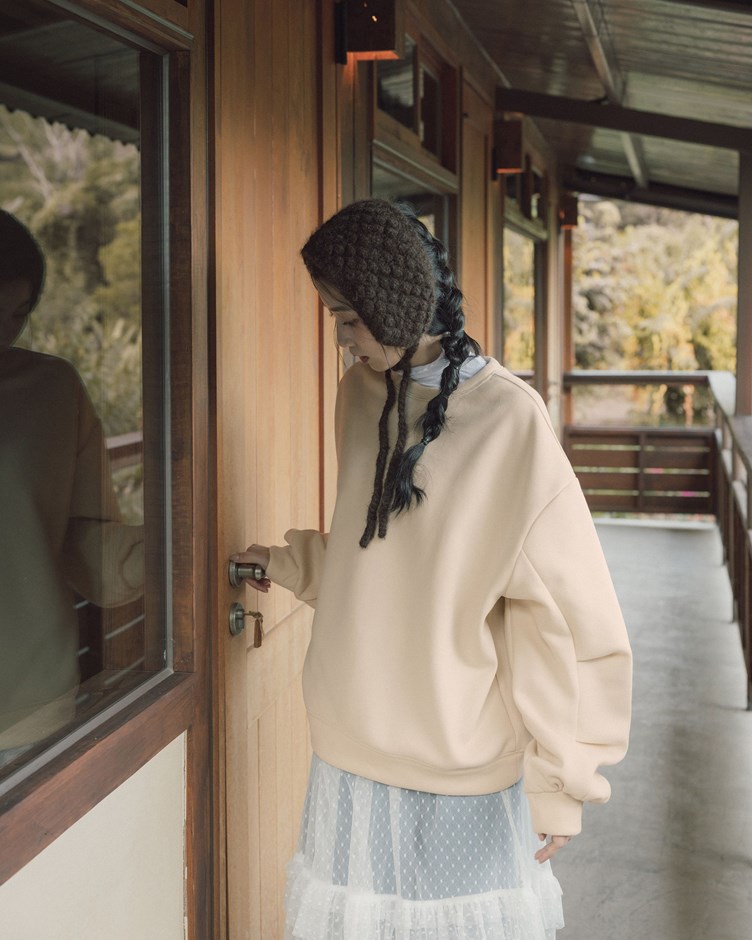 刷絨厚挺兩穿寬版大學T