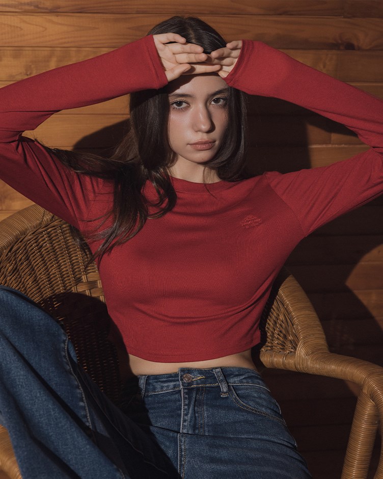 圓領短版LOGO長袖(22)