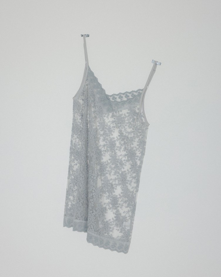 刺繡花花蕾絲透肌背心 (購買此款 整單再88折)