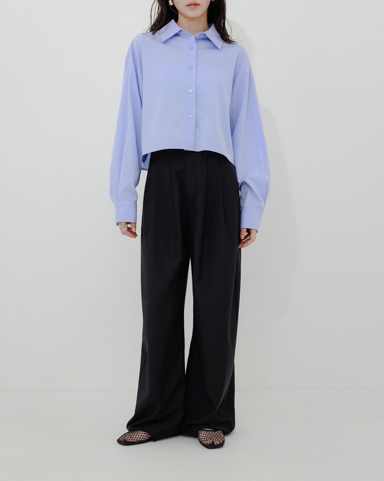 軟料前打摺西裝彎刀褲