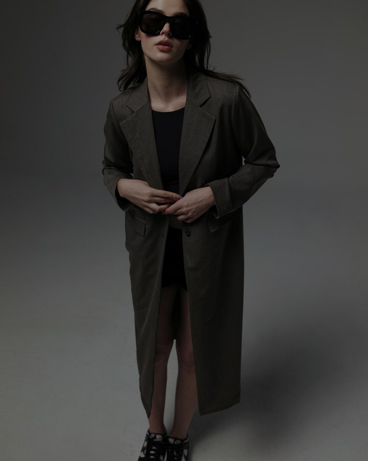 都會質感長版西裝外套
