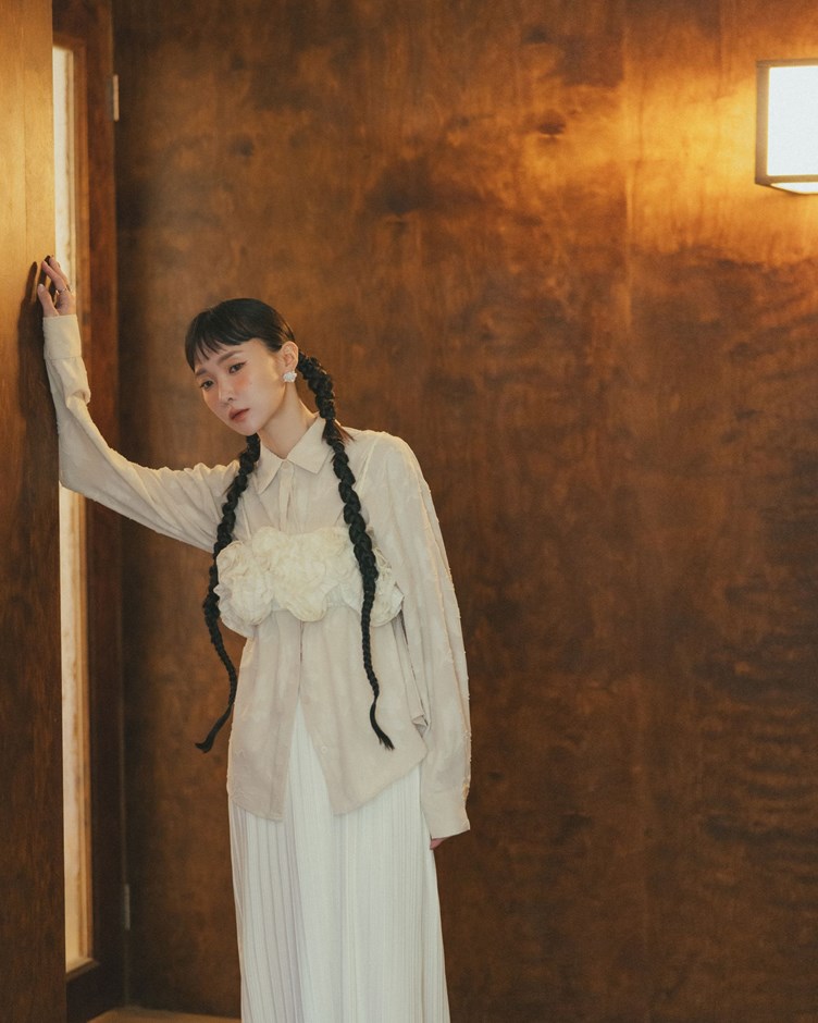 水波紋花瓣短版背心