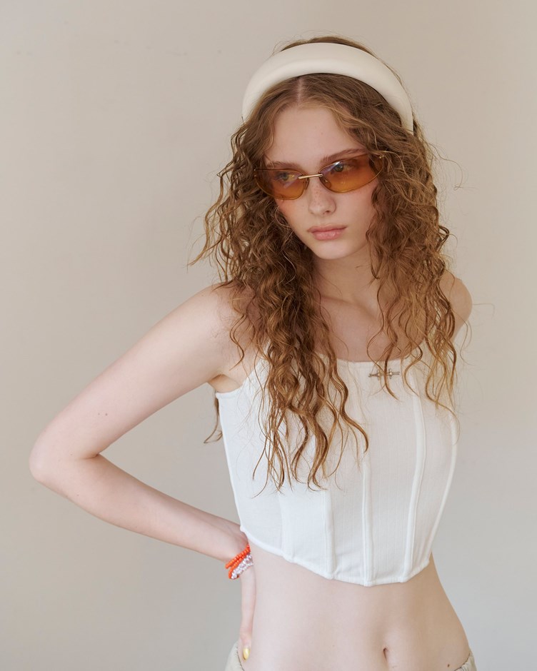 雙光芒金屬LOGO澎澎寬版髮箍