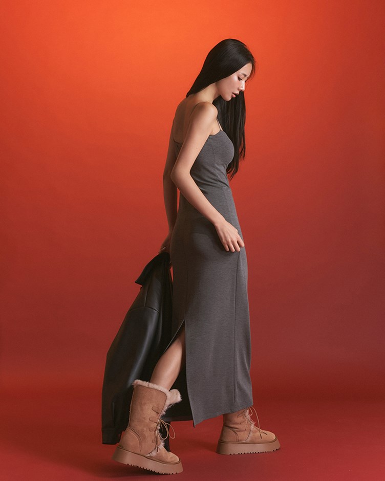 MIT磨毛平口附BRA洋裝