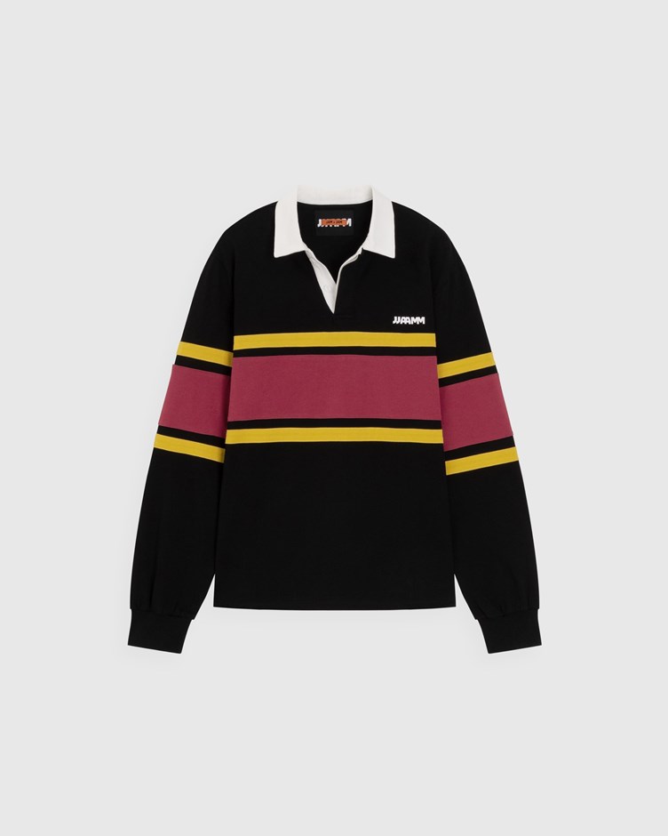 LUCAS STRIPE LONG SLEEVED RUGBY POLO