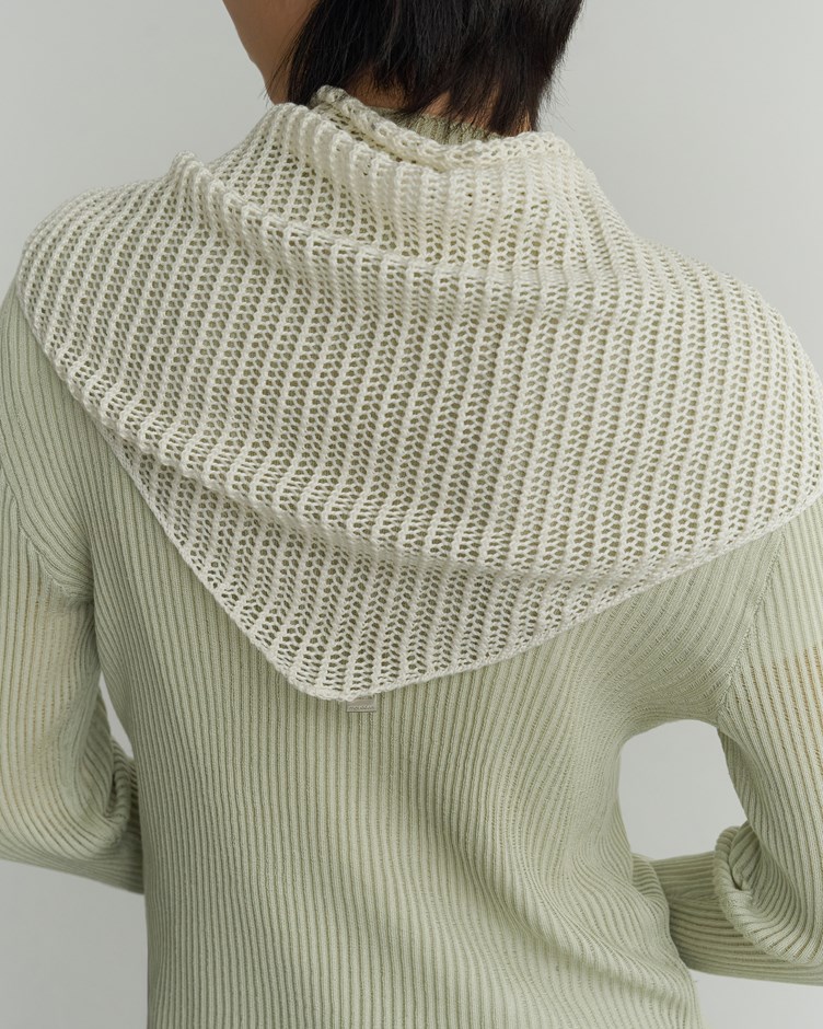 鏤空織紋三角領巾