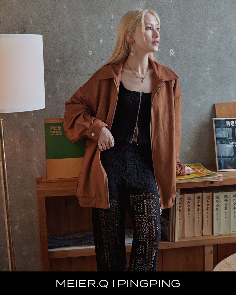 pingping-麂皮雙頭拉鍊外套(UNISEX)