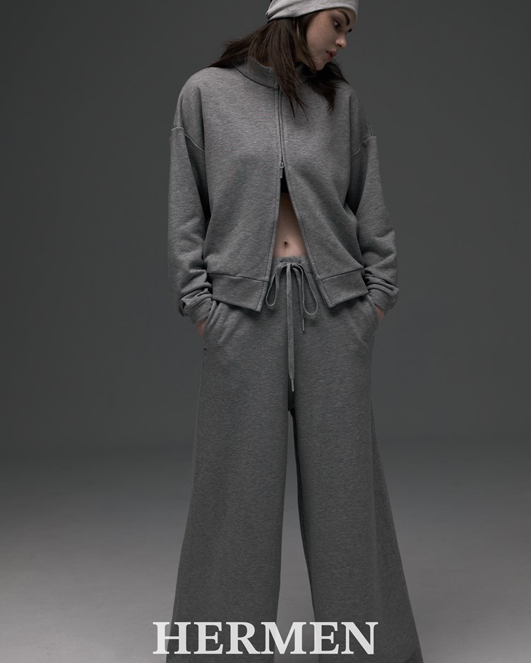 極簡 Unisex 日常套裝-垂墜直筒寬褲