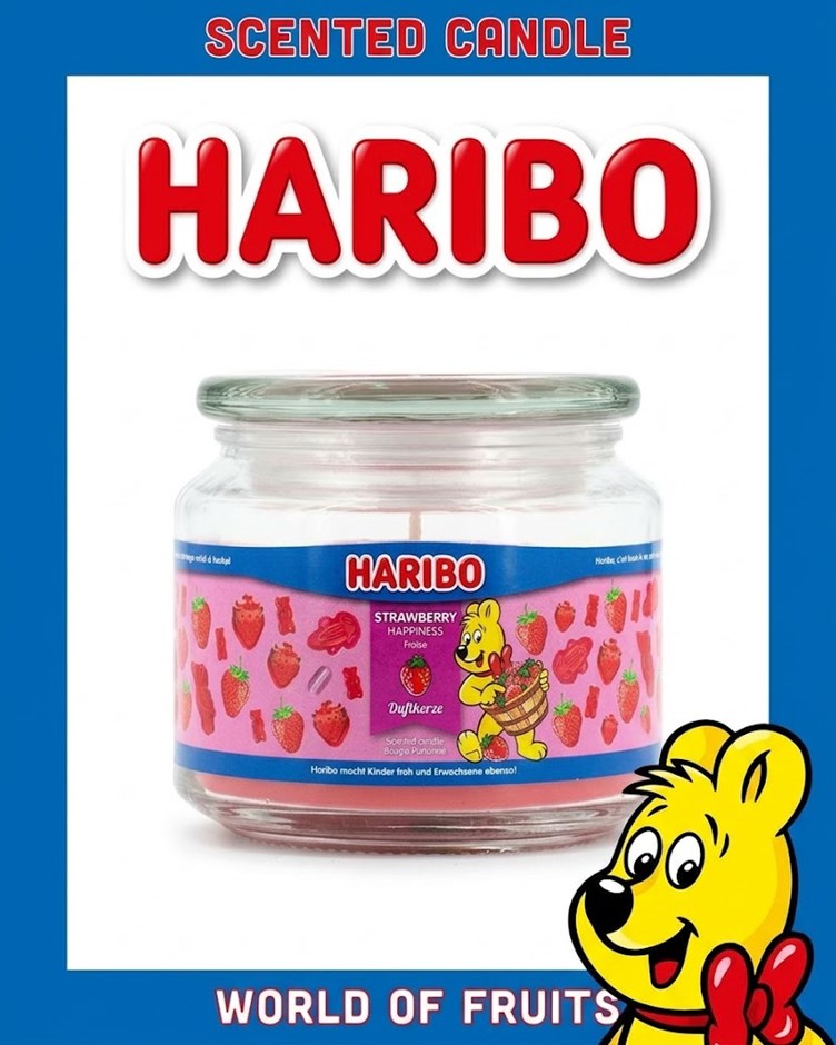 HARIBO CANDLE 小熊軟糖蠟燭 - 歡樂草莓 Strawberry Happiness (中)