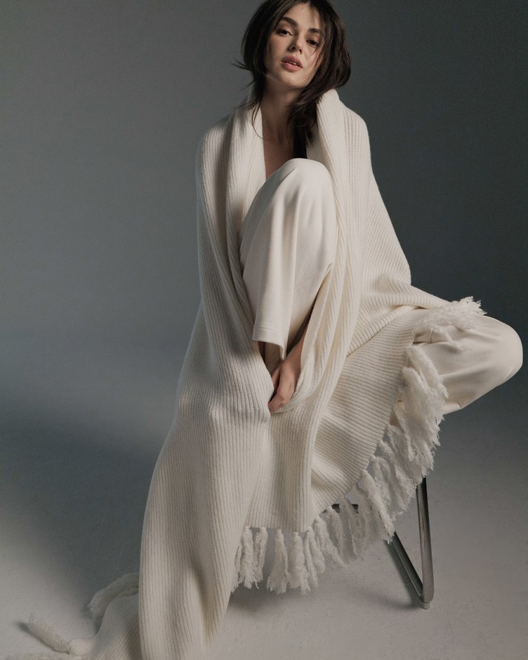 HER 雲柔流蘇針織羊毛毯