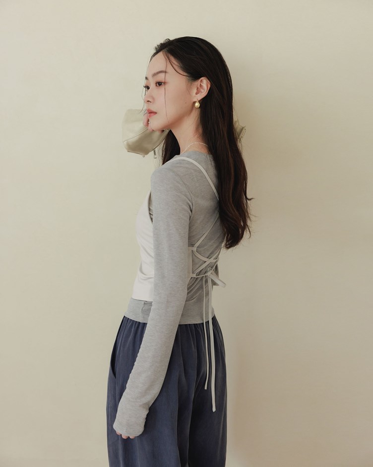 質感交叉綁帶平口背心