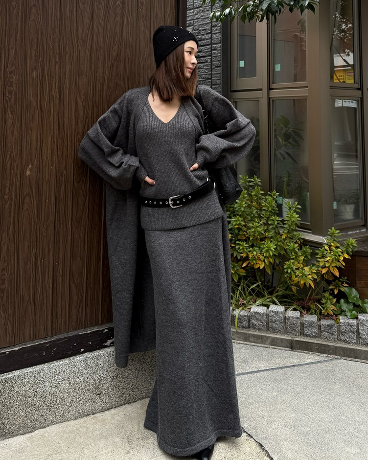 綿羊毛針織長裙