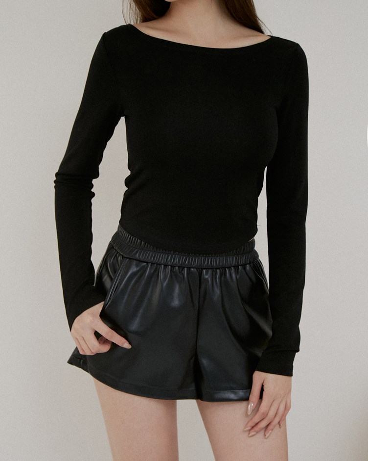 空氣感羊毛船領長袖上衣