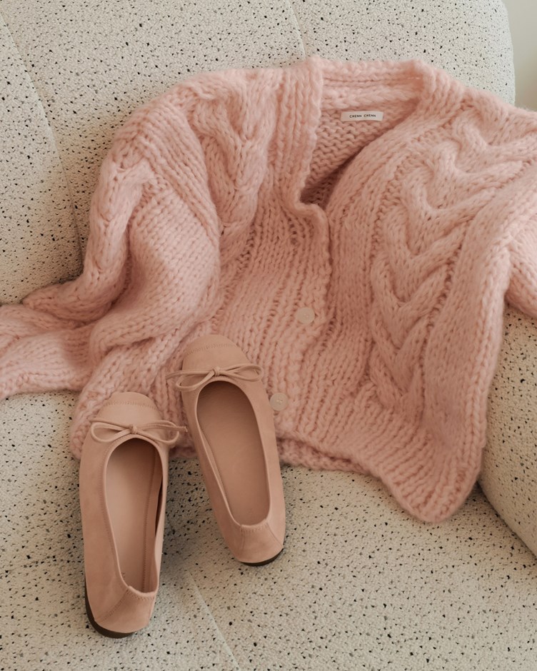 麻花粗針開釦外套