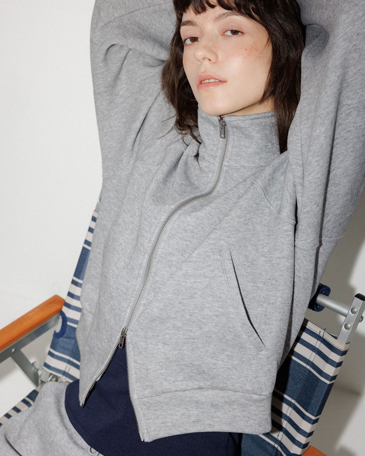 POLO立領雙拉鍊澎袖外套