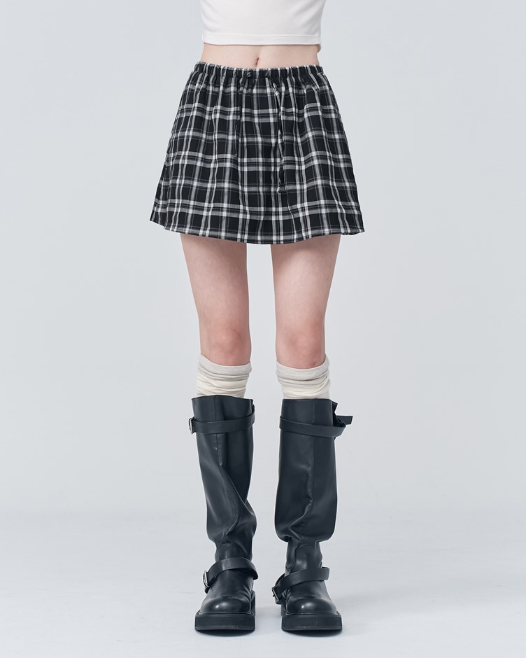 格紋抗皺迷你短裙