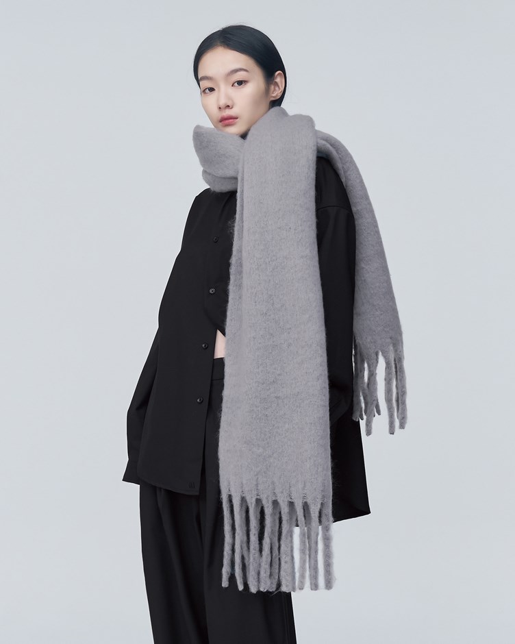 毛絨流蘇長圍巾