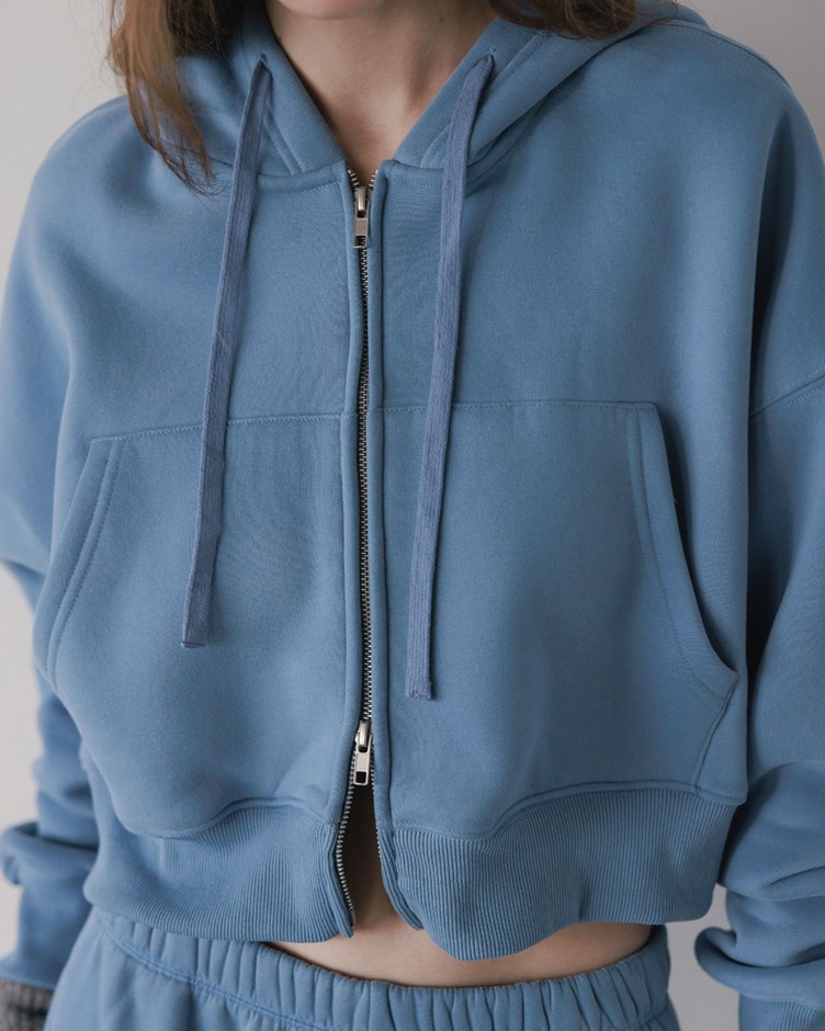 厚磅內刷毛連帽抽繩外套