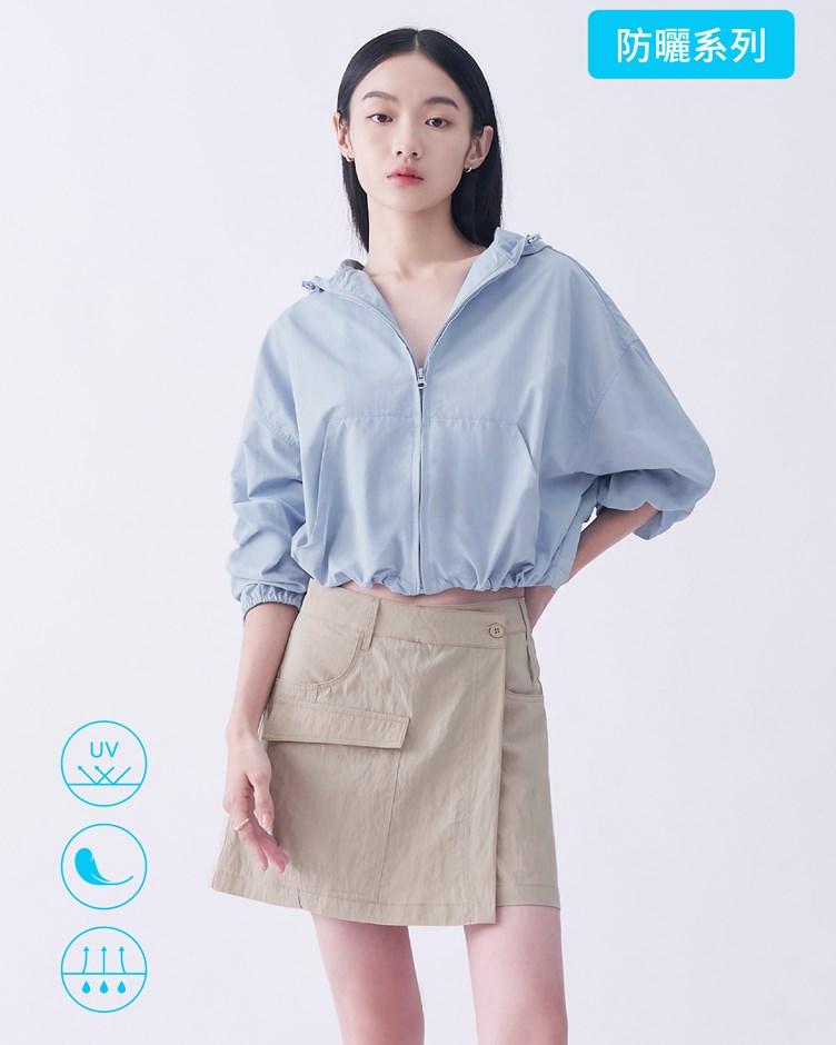 UPF50+｜輕量防曬短版連帽外套（零曬感外套）
