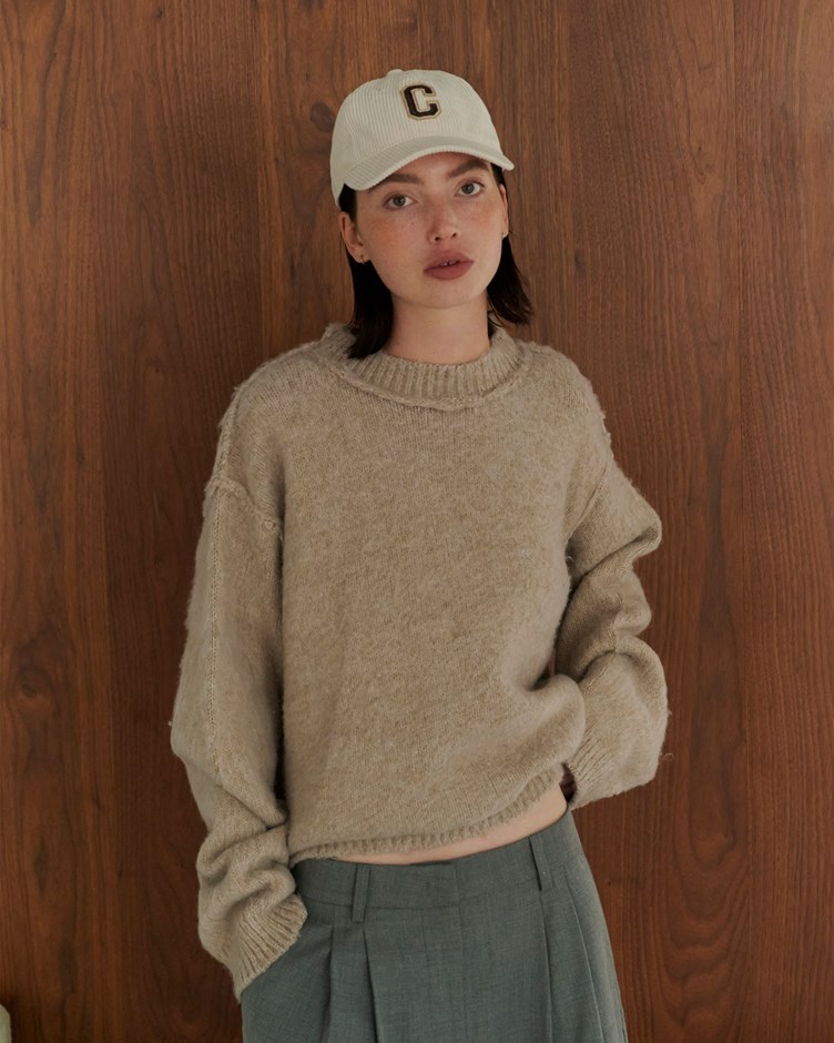 花紗磨毛感雙面穿寬鬆毛衣2.0(金針菇&黃大謙聯名款)