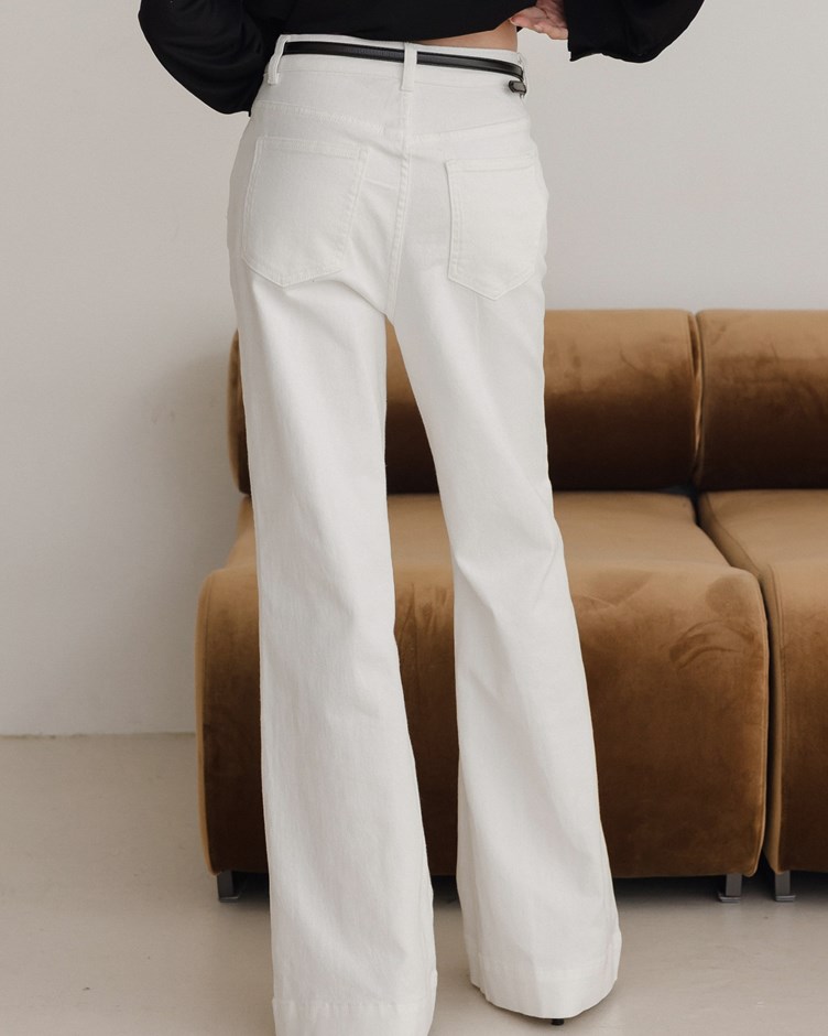 修身長腿喇叭牛仔長褲