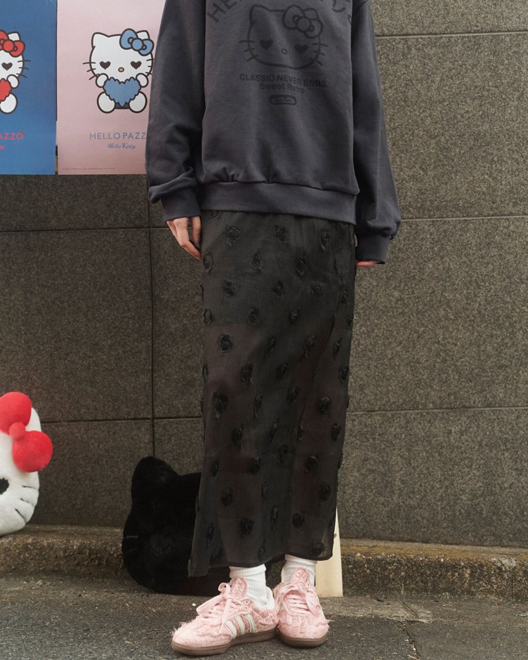 透肌感立體玫瑰外搭長裙(裙子+襯裙)