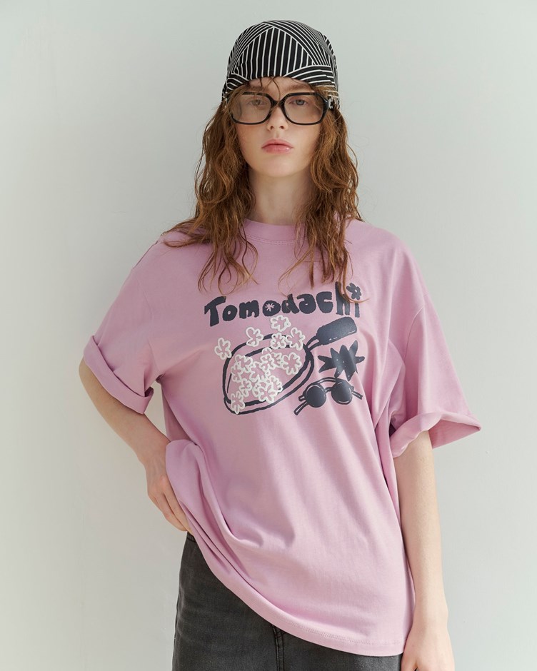 Tomodachi爆米花厚磅泡泡感印花TEE(unisex)