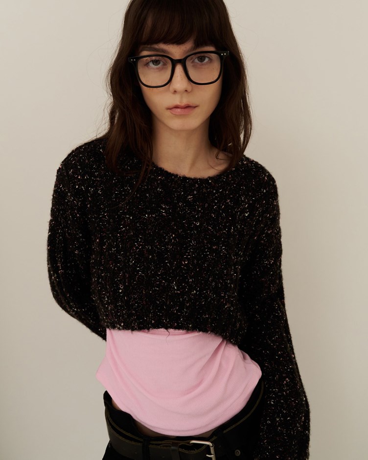 粗針花紗坑紋針織毛衣